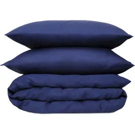 Wolkenfeld Edel Mako-Satin Blau 135 x 200 cm + 2 x 80 x 80 cm