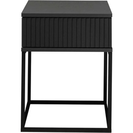 Livetastic Nachtschrank, Graphit, Schwarz, Metall, Holzwerkstoff, 1 Schubladen, 40x52x38.5 cm, Schlafzimmer, Nachttische