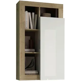 Hängevitrine INOSIGN "Hamburg, Breite 69 cm", braun (weiß, eiche cadiz nb), B:69cm H:126cm T:30cm, Schränke, Höhe 126 cm