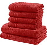 REDBEST Frottier Handtuchset 6-tlg. rot