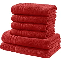 REDBEST Frottier Handtuchset 6-tlg. rot