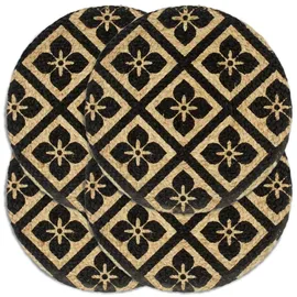 vidaXL Tischsets 4 Stk. Schwarz 38 cm Rund Jute