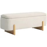 Homcom Polsterbank Leinenoptik Cremeweiß 111 x 44 x 44,5 cm