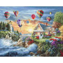 Luca-S Gobelin Set Gold Collection Ballons über der Bucht Zählmuster