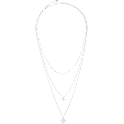 Kette mit Anhänger LASCANA, Damen, Gr. Metall, silber (silberfarben), unifarben, glänzend, feminin, Halsketten, mehrreihiges Kettenset, Halskette, Halsschmuck