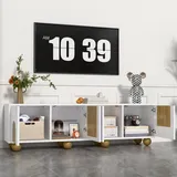 modfu TV-Schrank 175x50x38 cm Natur/Weiß Lowboard MDF