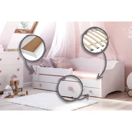 Kids Collective Kinderbett Prinzessin 80 x 180 cm Holz rosa-weiß