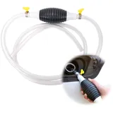 Hoadyush Handpumpe Benzin Ölabsaugpumpe – Manuelle Siphonpumpe mit 2m PVC Schlauch, 2 Metallklemmen & Airbag-Pumpe, für Benzin, Diesel, Öl, Aquarium & Hausgebrauch