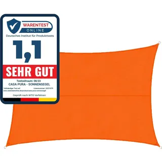 casa pura Wasserabweisendes Sonnensegel rechteckig 500 x 700 cm Orange