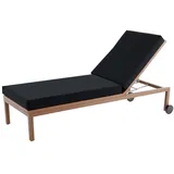 Aocase Sonnenliege Auflage, Deckchair Auflagen, Liegenauflagen für Gartenmöbel Wasserdicht, liegestuhl Auflage Mit Einstellband,für Sonnenliege Gartenmöbel Matratze,Schwarz,188x58x6cm