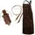 Black Forest Fox ROUGH SET Büffelleder Grill Koch & Küchen Schürze + Holly Holster Getränkeholster (Dunkelbraun) - Einheitsgröße