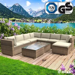 XL Polyrattan Loungemöbel PLEASURE braun