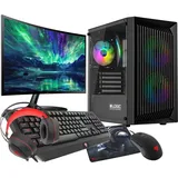 Gaming PC Komplett Set Ryzen 5 3600 RX 7600 32GB SSD 1TB M.2 WIFI W11 LCD 24