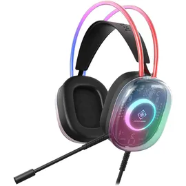 deltaco Gaming Headset Kabelgebunden Gaming Headset, Mehrfarbig, Transparent