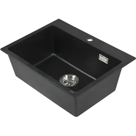 stabilo-sanitär Kingston rechts Einbauspüle granit schwarz Handbetätigung 600 x 450 mm