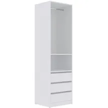 marmex möbel TRES 04B Garderobenschrank 60x206x51 weiß