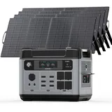 OUKITEL Solargenerator 3200W mit 4x200W Solarpanel, 2048Wh Tragbare Powerstation (6400W Peak), LiFePO4 Batterie, 220V-240V, 1 Std Schnellladung, für OutdoorCamping, Reise, Stromausfälle