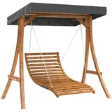 vidaXL - Hollywoodschaukel mit Dach Massivholz Fichte mit Teak-Finish