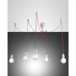 Fabas Luce Blog Pendelleuchte weiß/rot 5-flammig E27 3473-48-102