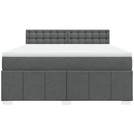 vidaXL Boxspringbett 180 x 200 cm Dunkelgrau