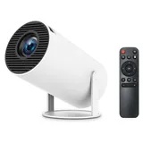 HY300PRO Mini-Projektor fuer den Wohnheimbereich, Aufloesung 1280 x 720P, integriertes Android 11.0-System, automatische Trapezkorrektur, Projektio... - Weiß