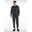 Loungeanzug Herren 58 dunkel melange Obermaterial 51 Polyester 46 Baumwolle 3 Elasthan bequem lang Rundhals Homewear-Sets Reißverschluss mit Logo Rundhalsausschnitt Langarm lange Hose