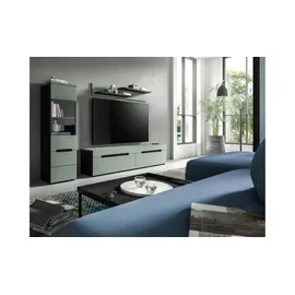 Möbel Kraft Wohnwand - grau ¦ Maße (cm): B: 221 H: 141