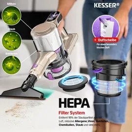 Kesser Akku Staubsauger Champagne / Weiß