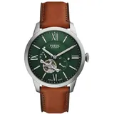 Fossil Herren Analog Automatik Uhr mit Leder Armband ME3265