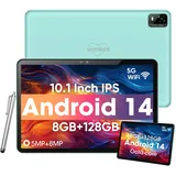 Weelikeit Android Tablet, 10 Zoll Tablet mit 1280x800 IPS HD Touchscreen, 8GB RAM+128GB ROM (bis zu 1 TB), 6000 mAh Akku, 5G WiFi 6, Bluetooth 5.0, Dual 5MP+8MP Kamera, tolles Geschenk für Ihre Kinder