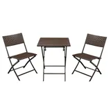 FRG Bistroset 3-teilig, Polyrattan braun bicolor