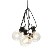 Konstsmide LED globe Party Lichterkette, retro Design, schwarz