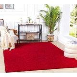 Surya Home Shaggy Berber Teppich - Flauschiger Teppich für Wohnzimmer, Esszimmer, Schlafzimmer, Langflor Hochflor Teppich flauschig - Teppich groß 120x170 cm, Wohnzimmerteppich in Rot