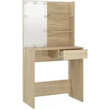 vidaXL Schminktisch mit LEDs Sonoma-Eiche 74,5x40x141 cm Holzwerkstoff