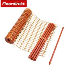 Floordirekt Absperrzaun Set 50 m 100 cm Orange/Kunststoff