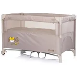 Chipolino Reisebett, Relax 2 Ebenen, Vorderseite absenkbar, Seiteneingang, Tasche beige Kunststoff, 60x120 cm, Babymöbel, Babybetten, Reisebetten