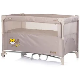 Chipolino Reisebett, Relax 2 Ebenen, Vorderseite absenkbar, Seiteneingang, Tasche beige Kunststoff, 60x120 cm, Babymöbel, Babybetten, Reisebetten