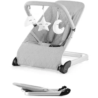 LIFEZEAL Babywippe faltbar, Tragbarer Baby Wippe mit Spielzeugbogen, Baby Bouncer mit 5-Punkt-Sicherheitsgurt, bis zu 9kg