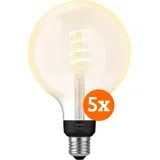 Philips Hue Filamentlampe White Ambiance Globe XL 5er-Pack