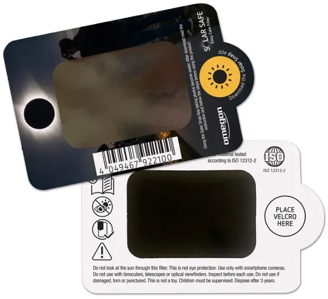 Omegon Sonnenfilter Solar Safe Easy Cam Filter für Smartphones