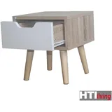 Hti-Living Nachtschrank Thekla 29,7 x 45 x 29,7 cm Beige/Weiß