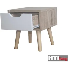 Hti-Living Nachtschrank Thekla 29,7 x 45 x 29,7 cm Beige/Weiß