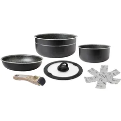 BRUNNER Camping Koch Geschirr Set Pirate Spacemaster 22 cm Outdoor Topf Pfanne