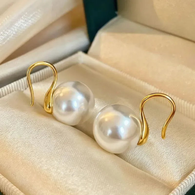 VoxorAI  EH5 – Australian White Pearl Ohrringe, Stecker, Ohrringe, leichter Luxus, hochwertige Mode, Nischen- und vielseitige neue Produkte