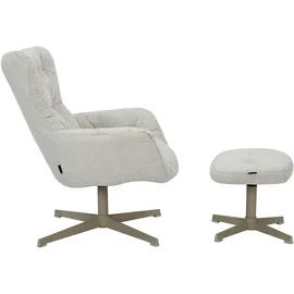 Home Affaire Drehsessel HOME AFFAIRE "VERGAS Ohrensessel mit Hocker im Set", beige, B:85cm H:88cm T:80cm, metal frame, plywood, foam, fabric, metal base, Sessel, Drehsessel, Relaxsessel mit 360-Grad-Drehfunktion u. Hocker, Web-Stoff