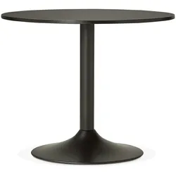 Kadima Design Runder Bürotisch Melaminholz | Ø 90 cm | multifunktional platzsparend | schwarz | Konferenztisch