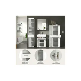 Möbel Kraft Badmöbel-Set Schloonsee 186 x 191 cm Weiß