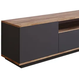 vente-unique LOTULA TV-Lowboard 180 cm Grau MDF/Spanplatte