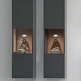 OTTO home Glasvitrine Onyx 30 x 27 x 140 cm Grau