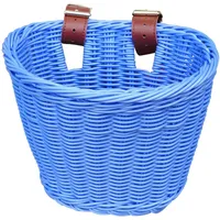 heresell Wicker Fahrradkorb Kinder Vorne Lenkerkorb mit Ledergürtel, Retro handgefertigten gewebten Kinder Fahrradkorb, Kinder Fahrrad vorne Korb für Jungen und Mädchen Fahrräder 21X16X16cm